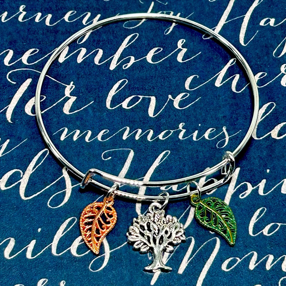 Handmade Fall Bangle Charm Bracelet!